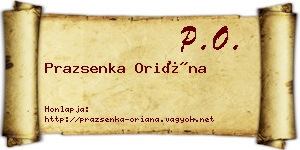 Prazsenka Oriána névjegykártya